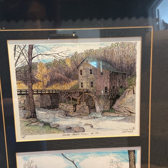 Framed Drawings SC & WV Mills - Farmhouse Barns Cottage Western Country Decor - Picture 3 of 9
